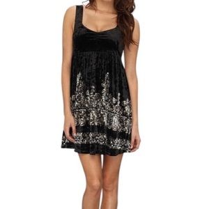 Free People | Black Velvet Sequence Dress